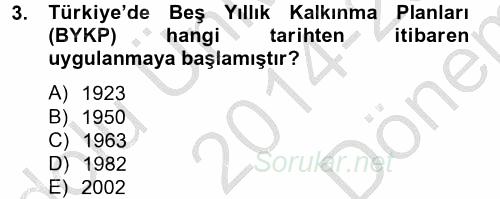 Hayvancılık Ekonomisi 2014 - 2015 Dönem Sonu Sınavı 3.Soru