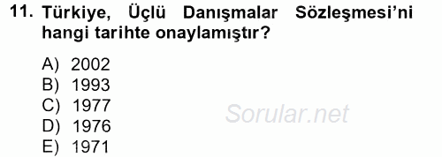 Uluslararası Sosyal Politika 2014 - 2015 Tek Ders Sınavı 11.Soru