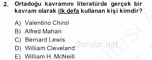 Modern Ortadoğu Tarihi 2014 - 2015 Ara Sınavı 2.Soru