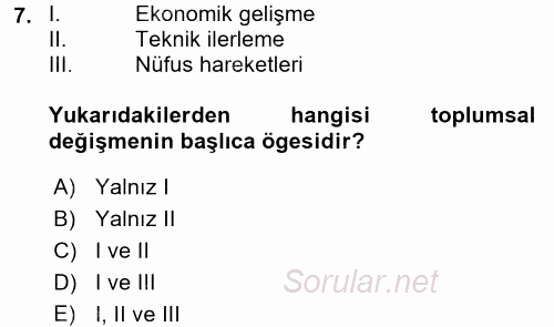 Konut Seçimi ve Düzenlenmesi 2015 - 2016 Ara Sınavı 7.Soru