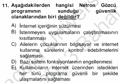 Bilgisayar 2 2012 - 2013 Ara Sınavı 11.Soru