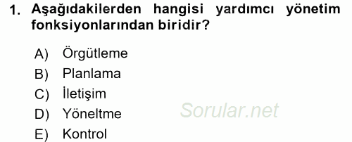 Spor Yönetimi 2015 - 2016 Ara Sınavı 1.Soru