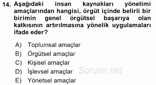 Spor Yönetimi 2015 - 2016 Ara Sınavı 14.Soru