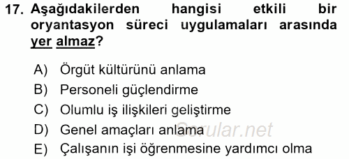 Spor Yönetimi 2015 - 2016 Ara Sınavı 17.Soru