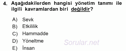 Spor Yönetimi 2015 - 2016 Ara Sınavı 4.Soru