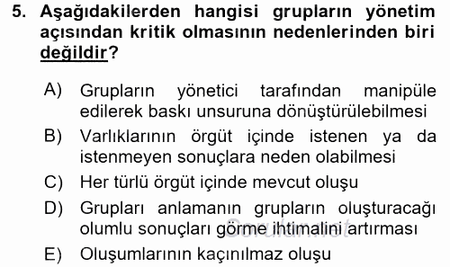 Spor Yönetimi 2015 - 2016 Ara Sınavı 5.Soru