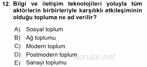 Kamu Yönetiminde Çağdaş Yaklaşımlar 2016 - 2017 Dönem Sonu Sınavı 12.Soru