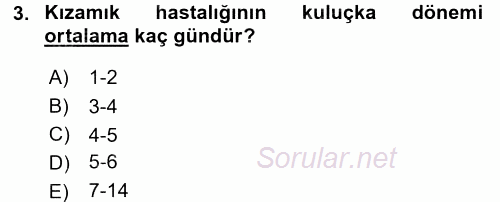 Hasta Çocukların Gelişimi Ve Eğitimi 2015 - 2016 Ara Sınavı 3.Soru