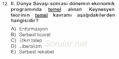 İletişim Sosyolojisi 2012 - 2013 Tek Ders Sınavı 12.Soru