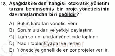 Etkinlik Yönetimi 2013 - 2014 Tek Ders Sınavı 18.Soru