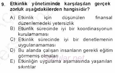 Etkinlik Yönetimi 2013 - 2014 Tek Ders Sınavı 9.Soru
