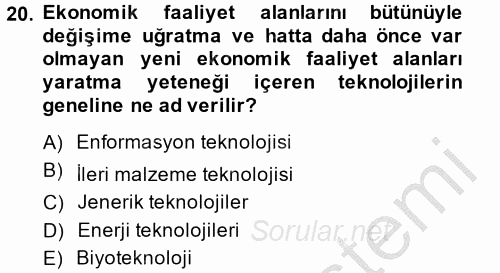 Endüstri İlişkileri 2014 - 2015 Dönem Sonu Sınavı 20.Soru