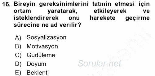 Halkla İlişkiler Ve İletişim 2016 - 2017 3 Ders Sınavı 16.Soru