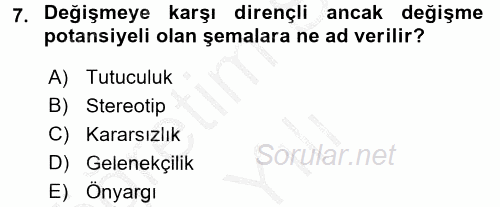 Halkla İlişkiler Ve İletişim 2016 - 2017 3 Ders Sınavı 7.Soru