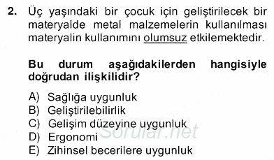 Okulöncesinde Materyal Geliştirme 2013 - 2014 Ara Sınavı 2.Soru