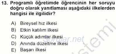 Öğretim İlke Ve Yöntemleri 2015 - 2016 Dönem Sonu Sınavı 13.Soru
