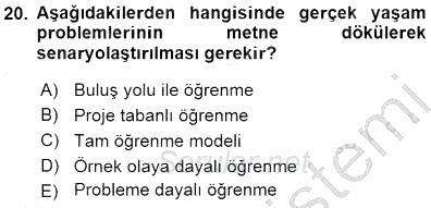 Öğretim İlke Ve Yöntemleri 2015 - 2016 Dönem Sonu Sınavı 20.Soru