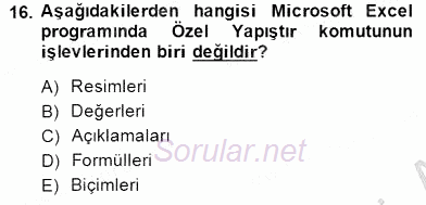 Bilgisayar 1 2014 - 2015 Ara Sınavı 16.Soru