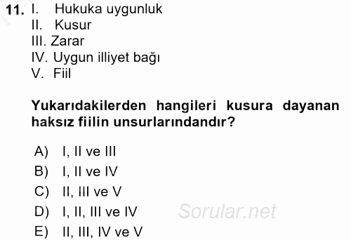 Sağlık Hukuku 2016 - 2017 3 Ders Sınavı 11.Soru