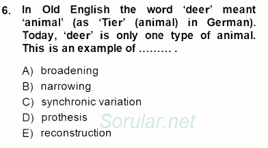 Dilbilim 2 2014 - 2015 Dönem Sonu Sınavı 6.Soru