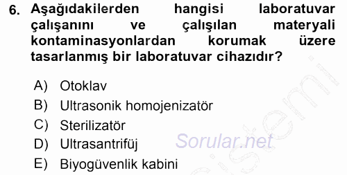 Viroloji 2015 - 2016 Dönem Sonu Sınavı 6.Soru