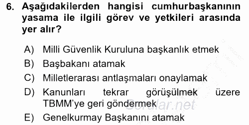 Temel İdare Hukuku 2016 - 2017 Ara Sınavı 6.Soru