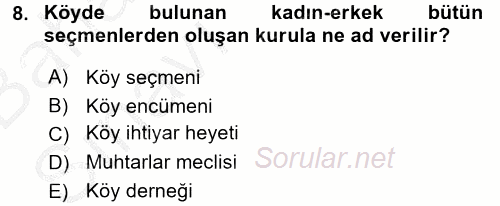 Temel İdare Hukuku 2016 - 2017 Ara Sınavı 8.Soru