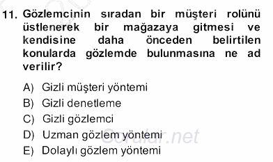 Marka İletişiminde Analiz ve Araştırma 2 2013 - 2014 Ara Sınavı 11.Soru