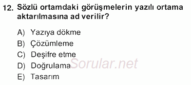 Marka İletişiminde Analiz ve Araştırma 2 2013 - 2014 Ara Sınavı 12.Soru