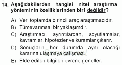 Marka İletişiminde Analiz ve Araştırma 2 2013 - 2014 Ara Sınavı 14.Soru