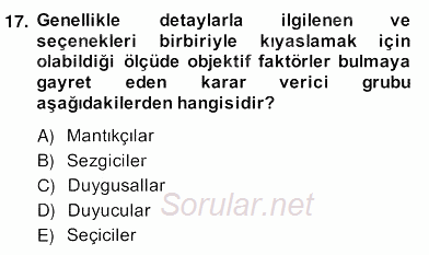 Marka İletişiminde Analiz ve Araştırma 2 2013 - 2014 Ara Sınavı 17.Soru