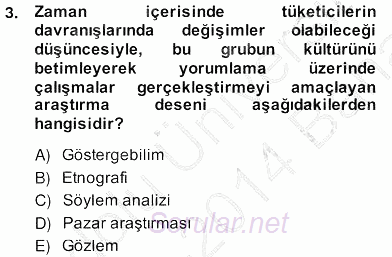 Marka İletişiminde Analiz ve Araştırma 2 2013 - 2014 Ara Sınavı 3.Soru