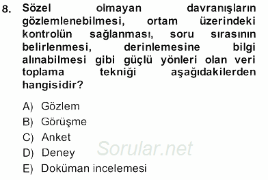 Marka İletişiminde Analiz ve Araştırma 2 2013 - 2014 Ara Sınavı 8.Soru