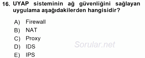 Ulusal Yargı Ağı Projesi 1 2017 - 2018 Ara Sınavı 16.Soru