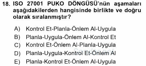 Ulusal Yargı Ağı Projesi 1 2017 - 2018 Ara Sınavı 18.Soru