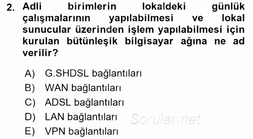 Ulusal Yargı Ağı Projesi 1 2017 - 2018 Ara Sınavı 2.Soru