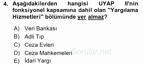 Ulusal Yargı Ağı Projesi 1 2017 - 2018 Ara Sınavı 4.Soru