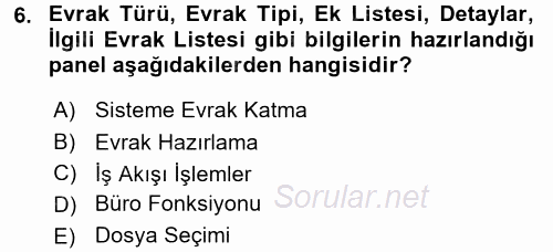 Ulusal Yargı Ağı Projesi 1 2017 - 2018 Ara Sınavı 6.Soru