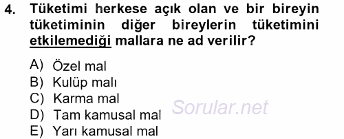 Uluslararası Kamu Maliyesi 2013 - 2014 Tek Ders Sınavı 4.Soru