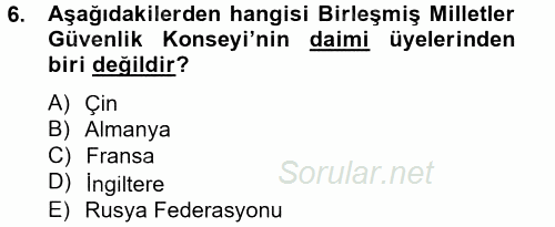 Uluslararası Kamu Maliyesi 2013 - 2014 Tek Ders Sınavı 6.Soru