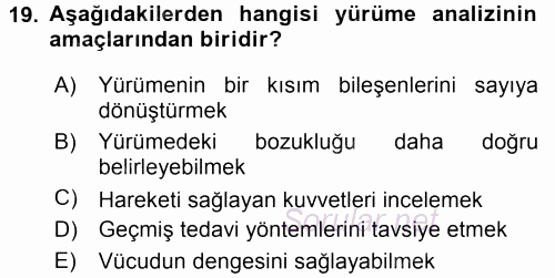 Yaşlı ve Hasta Bakım Hizmetleri 2015 - 2016 Tek Ders Sınavı 19.Soru