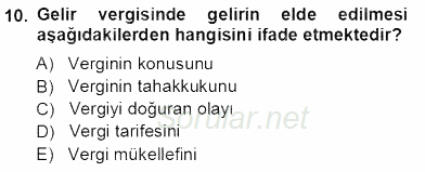 Belge Yönetimi ve Ofis Uygulamaları 2012 - 2013 Ara Sınavı 10.Soru