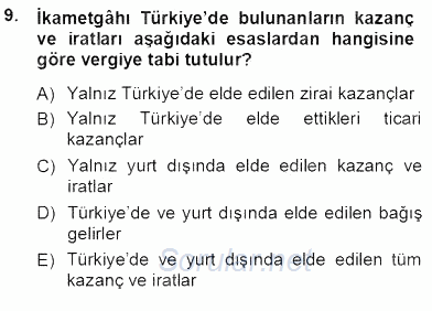 Belge Yönetimi ve Ofis Uygulamaları 2012 - 2013 Ara Sınavı 9.Soru