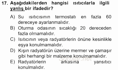 Tüketim Bilinci ve Bilinçli Tüketici 2013 - 2014 Tek Ders Sınavı 17.Soru