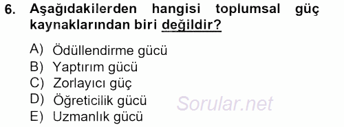Tüketim Bilinci ve Bilinçli Tüketici 2013 - 2014 Tek Ders Sınavı 6.Soru