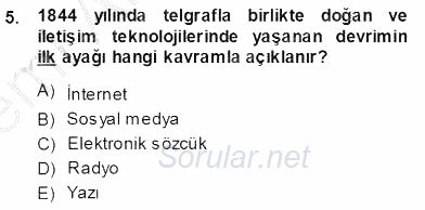 Siyasal İletişim 2013 - 2014 Ara Sınavı 5.Soru