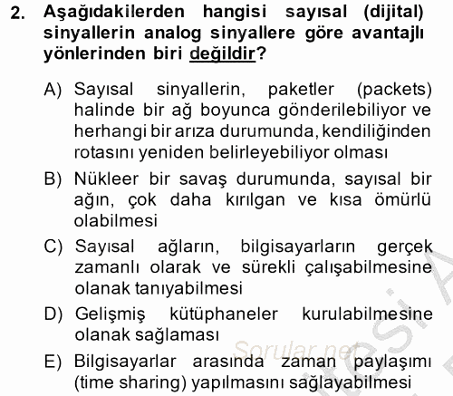 Yeni Teknolojiler ve Çalışma Hayatı 2013 - 2014 Dönem Sonu Sınavı 2.Soru