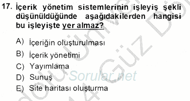 Bilgisayar 1 2013 - 2014 Dönem Sonu Sınavı 17.Soru