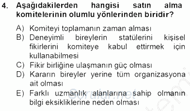 Perakendecilikte Ürün Yönetimi 2013 - 2014 Tek Ders Sınavı 4.Soru