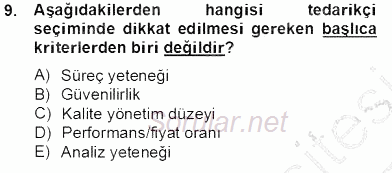 Perakendecilikte Ürün Yönetimi 2013 - 2014 Tek Ders Sınavı 9.Soru